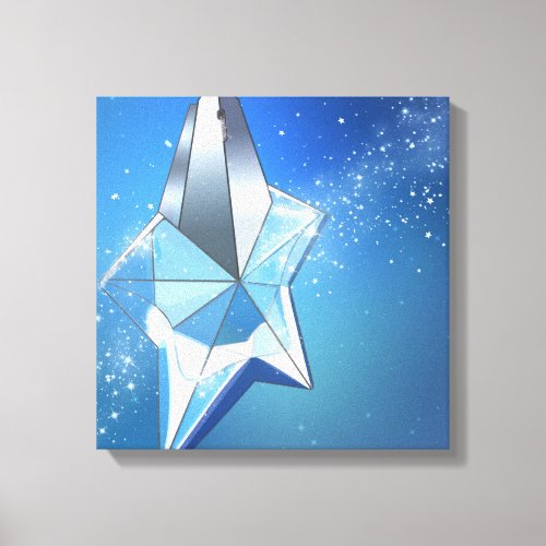 Blue Sparkle Star Perfume Bottle Glam Canvas Print