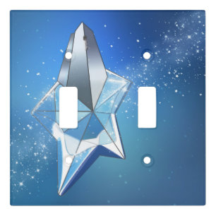Blue Sparkle Star Perfume Bottle Glam Light Switch Cover