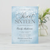 Blue Sparkle Sweet 16 Invitation (Standing Front)