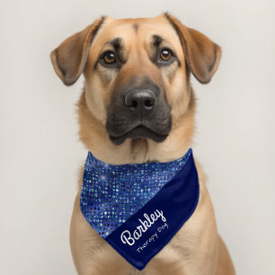 Blue Sparkle Therapy Dog  Pet Bandana Collar