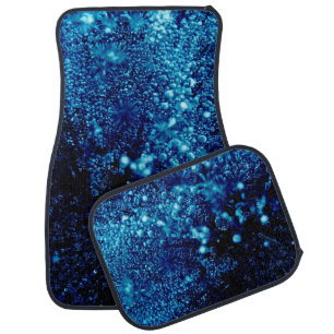 Blue sparkles Abstract Frozen bubbles Car Mat