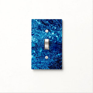 Blue sparkles Abstract Frozen bubbles Light Switch Cover