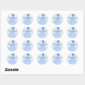 Blue Sparkling Glitter Gown Quinceanera Party Classic Round Sticker (Sheet)
