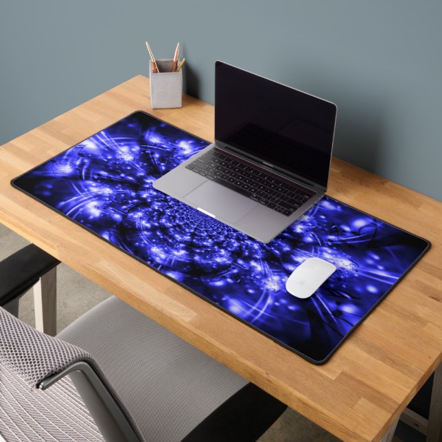 Blue Sparkling Lights Desk Mat (Office 2)