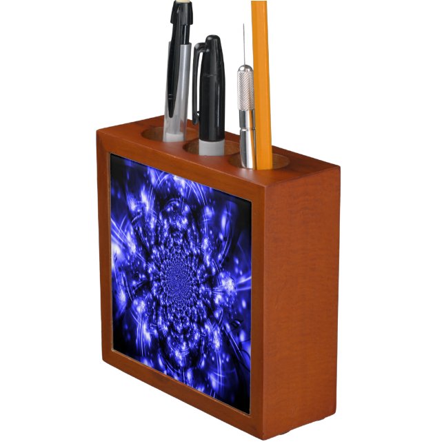 Blue Sparkling Lights Desk Organizer (In Situ)