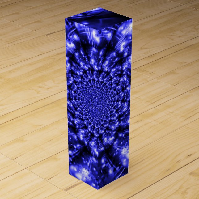 Blue Sparkling Lights Wine Box (Front)