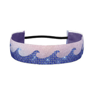 Blue Sparkling Waves Athletic Headband