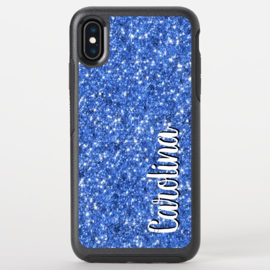 Blue Sparkly Glitter Girly Personalized Otterbox Iphone Case 7944