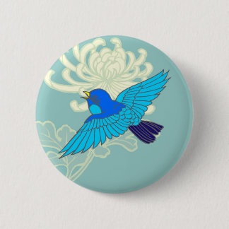 Blue Sparrow Pinback Button