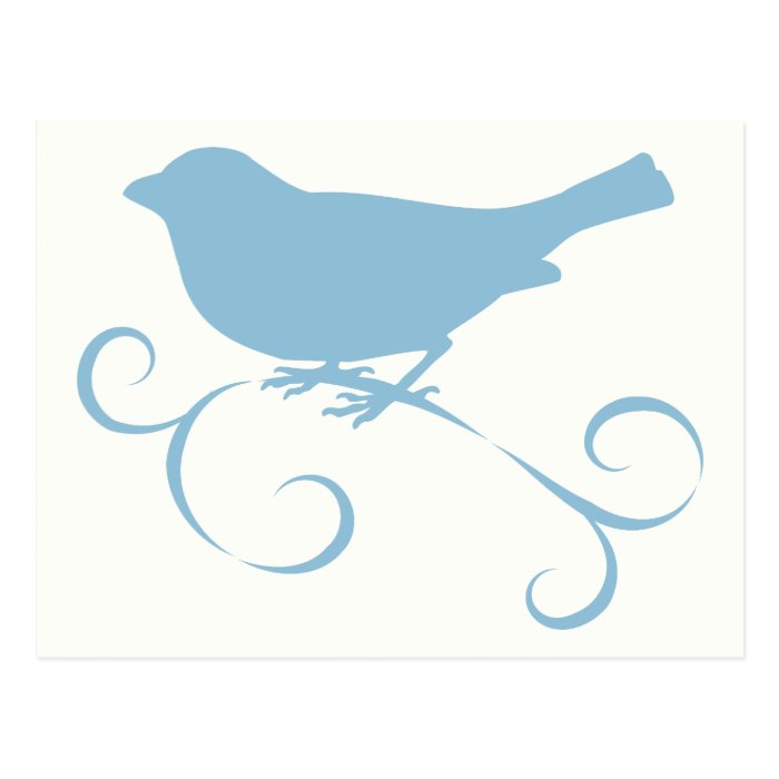 Blue Sparrow with Ribbon Post Card