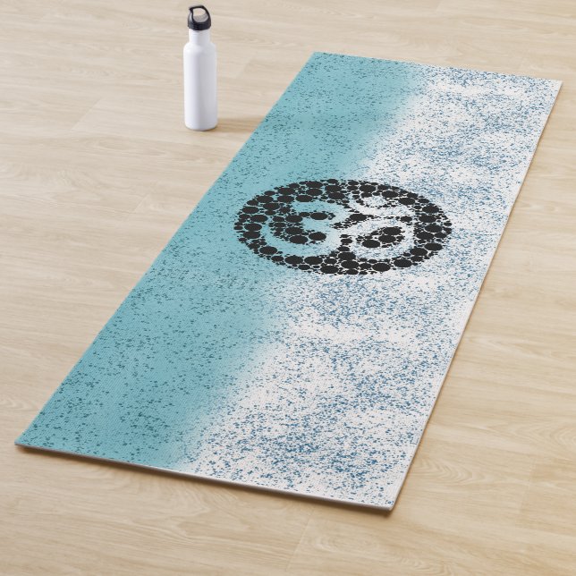 Blue Speckle Om Yoga Mat (In Situ)