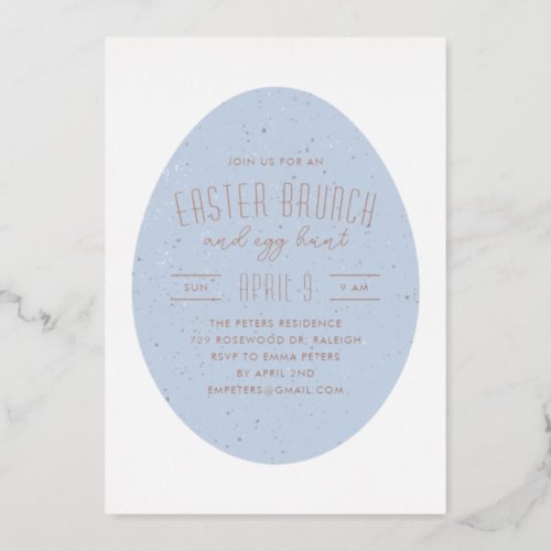 Blue Speckled Egg Easter Hunt Party Invitation