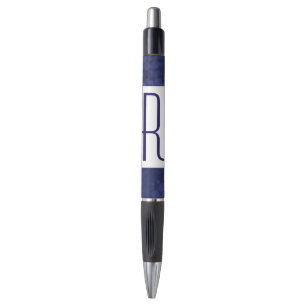 Blue Speckled Monogram Pen