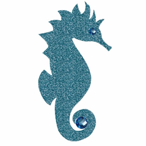 Blue Speckled Seahorse Pin Cutout
