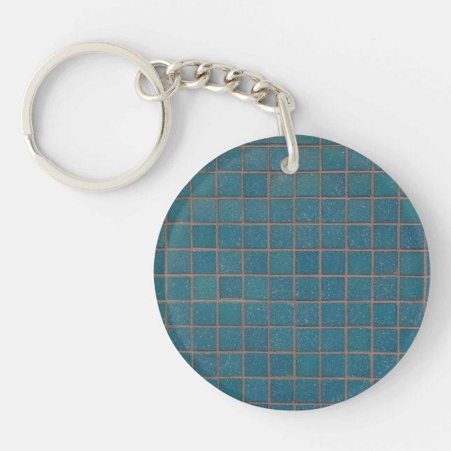 blue speckled tiles keychain (Front)