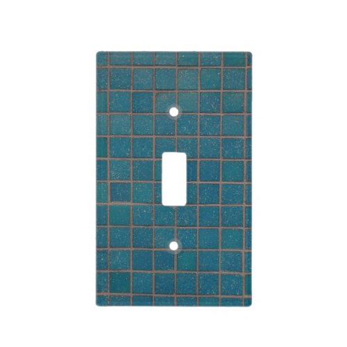 blue speckled tiles light switch cover