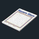 Blue Specks Dot Game Notepad<br><div class="desc">Keep kids entertained with this 40 page Dot Game Notepad. Good for quiet activity during church, meetings, travel or entertainment. Also makes a great stocking stuffer! Players take turns drawing one line either vertically or horizontally from one dot to another. If you make a square you get to draw another...</div>