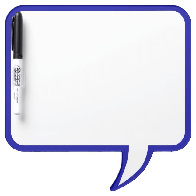 Blue Speech Bubble Wall Decor Customize This Dry Erase Board (Front)