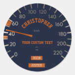Blue Speedometer on Dashboard Sticker
