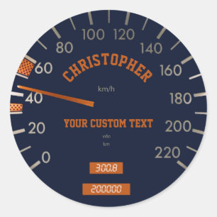 Blue Speedometer on Dashboard Sticker