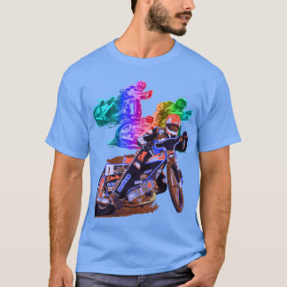 Blue Speedway Motorcycle Racer T-Shirt