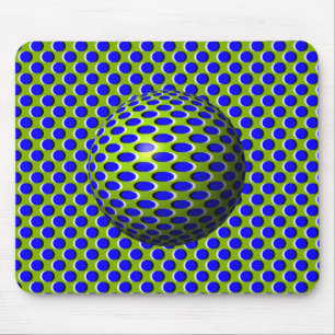 Blue Sphere Ball Optical Illusion Mouse Pad