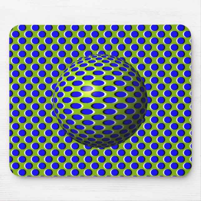 Blue Sphere Ball Optical Illusion Mouse Pad (Front)