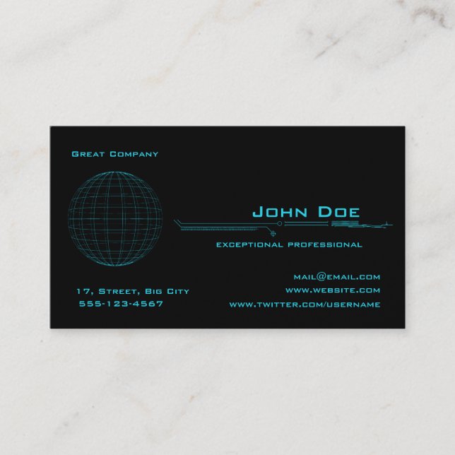 Blue Sphere Business Card (Front)