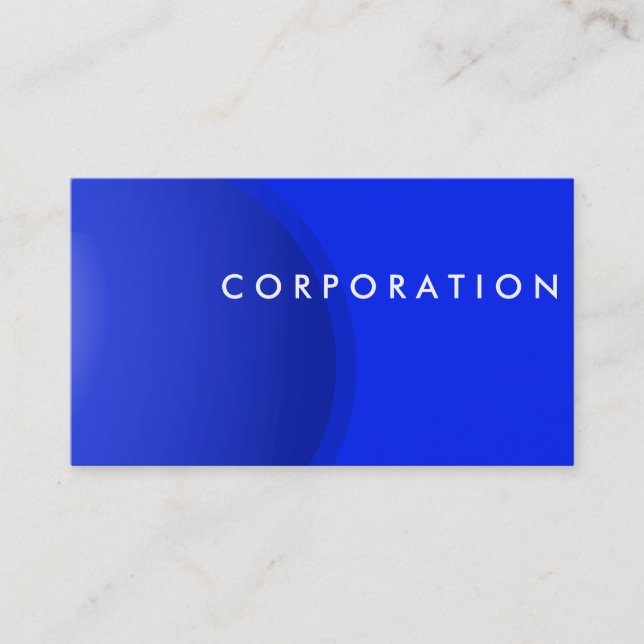 Blue sphere professional business card (Front)