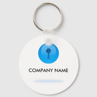 Blue Sphere With Keyhole Customizable Keychain