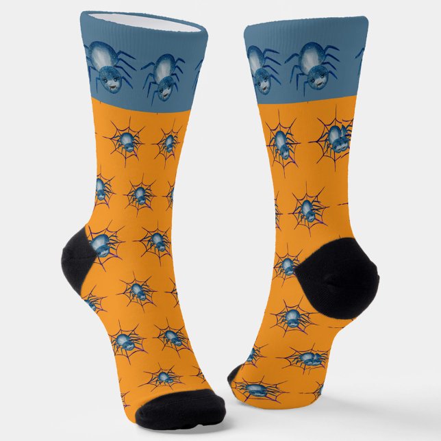 Blue Spider and Web Crew Socks (Creator Uploaded)