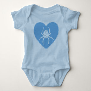 Blue Spider Heart Baby Bodysuit
