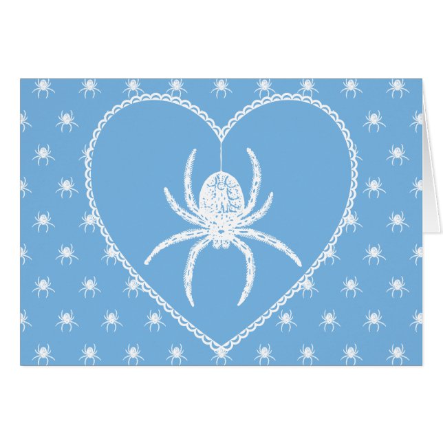 Blue Spider Heart Cards (Front Horizontal)