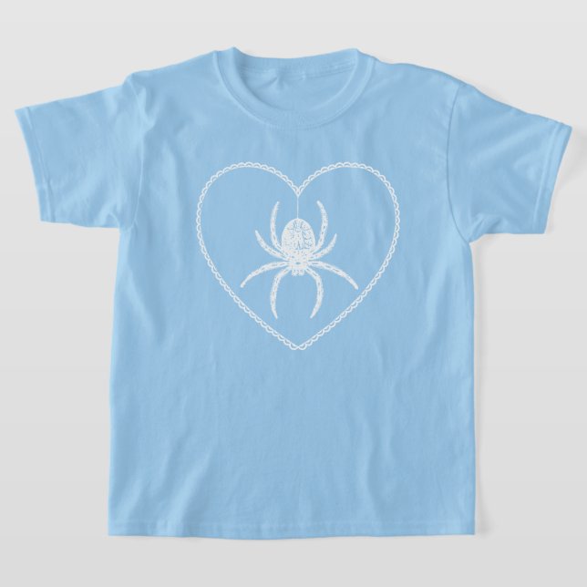Blue Spider Heart T-Shirt (Laydown)
