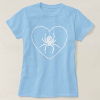 Blue Spider Heart T-shirt by opheliasart at Zazzle