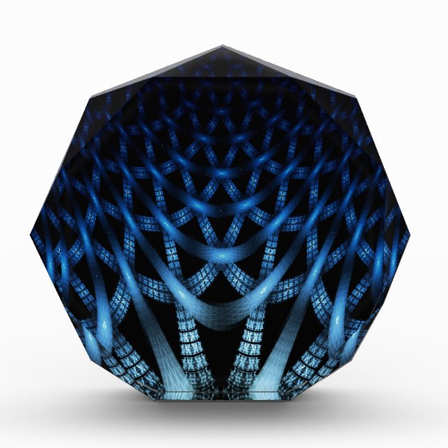 Blue spider web acrylic award (Front)