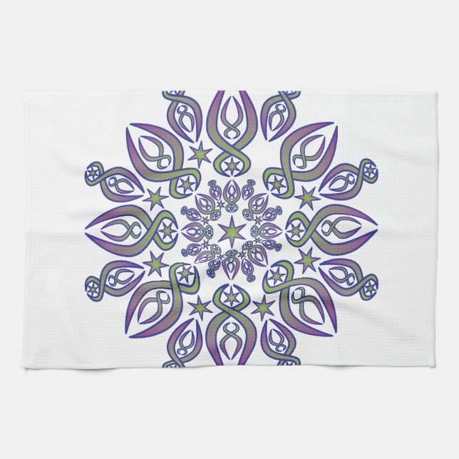 Blue Spikes Kitchen Towel (Horizontal)