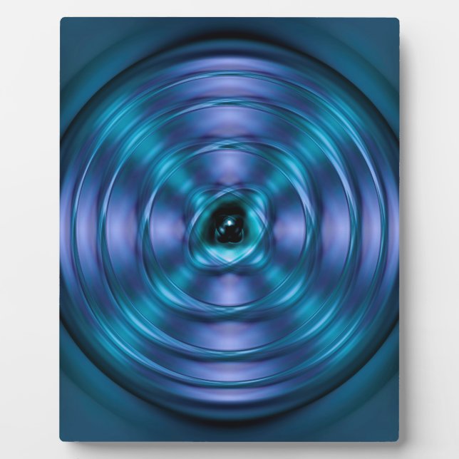 Blue spinning atom plaque (Front)