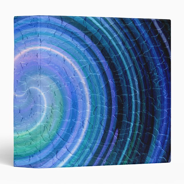 Blue Spiral Abstract Art 2 3 Ring Binder (Front/Spine)