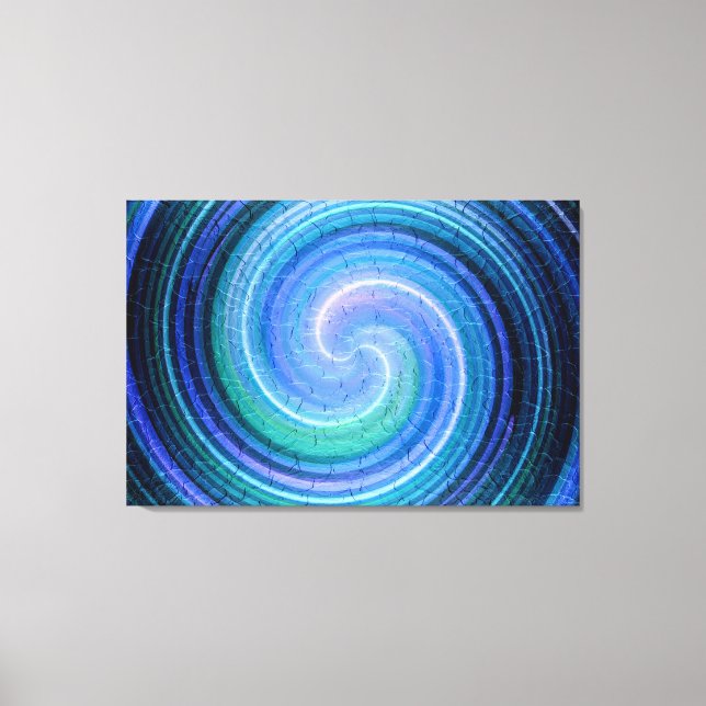 Blue Spiral Abstract Art Canvas Print (Front)