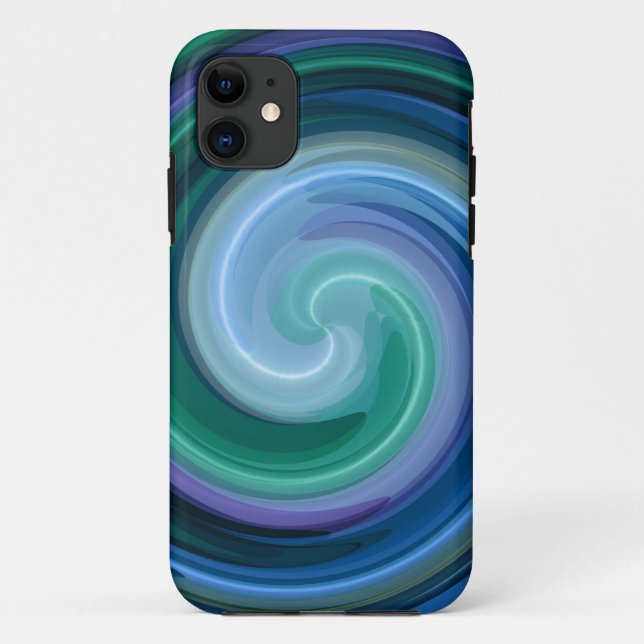 Blue Spiral Abstract Art Case-Mate iPhone Case (Back)