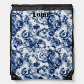 Blue Spiral Custom Drawstring Bag
