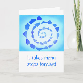 Blue Spiral Get Well Encouragement Card