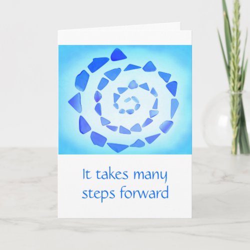 Blue Spiral Get Well Encouragement Card