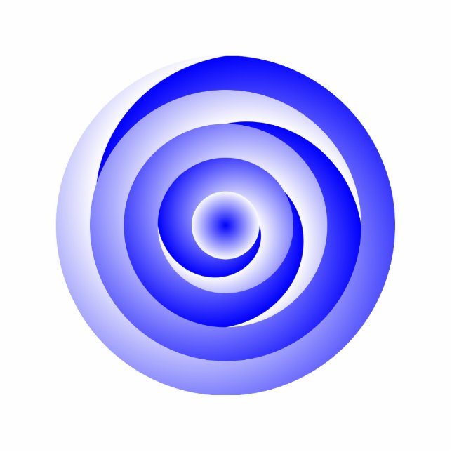 Blue Spiral Illusion by Kenneth Yoncich Cutout (Front)