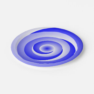 Blue Spiral Illusion by Kenneth Yoncich Paper Plates