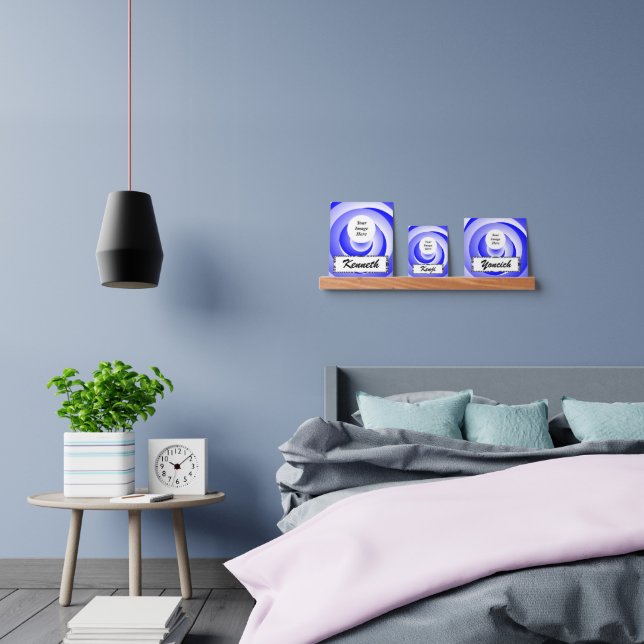 Blue Spiral Illusion by Kenneth Yoncich Picture Ledge (Bedroom)