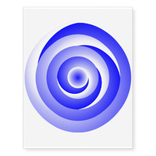 Blue Spiral Illusion by Kenneth Yoncich Temporary Tattoos