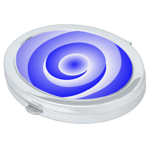Blue Spiral Illusion by Kenneth Yoncich Vanity Mirror