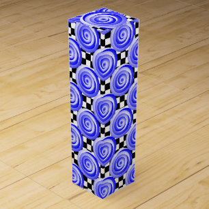 Blue Spiral Illusion by Kenneth Yoncich Wine Gift Box